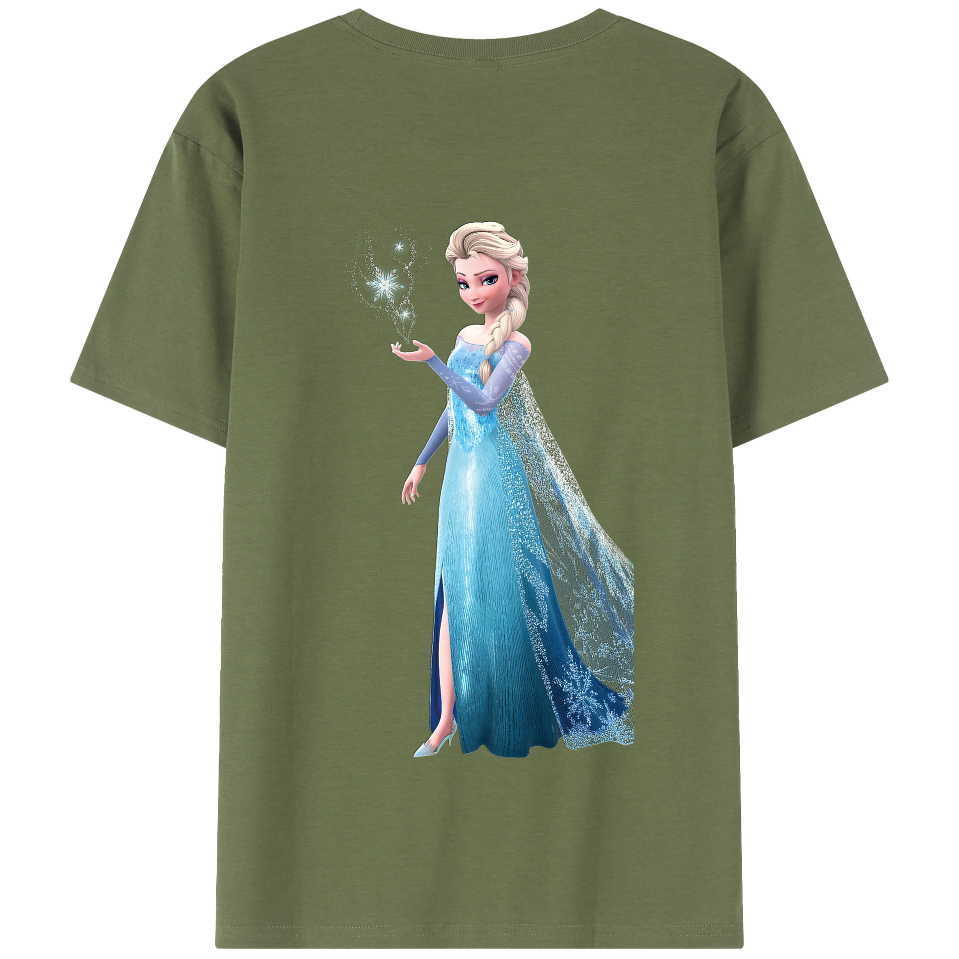 （画像用） アナと雪の女王 アンナ エルサ Frozen Anna Elsa 綿100％半袖Tシャツ（背面プリント）